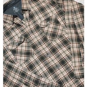 KUHL Plaid Flannel Shirt Men's Large Neutral Classic Effortless Cabincore Retro